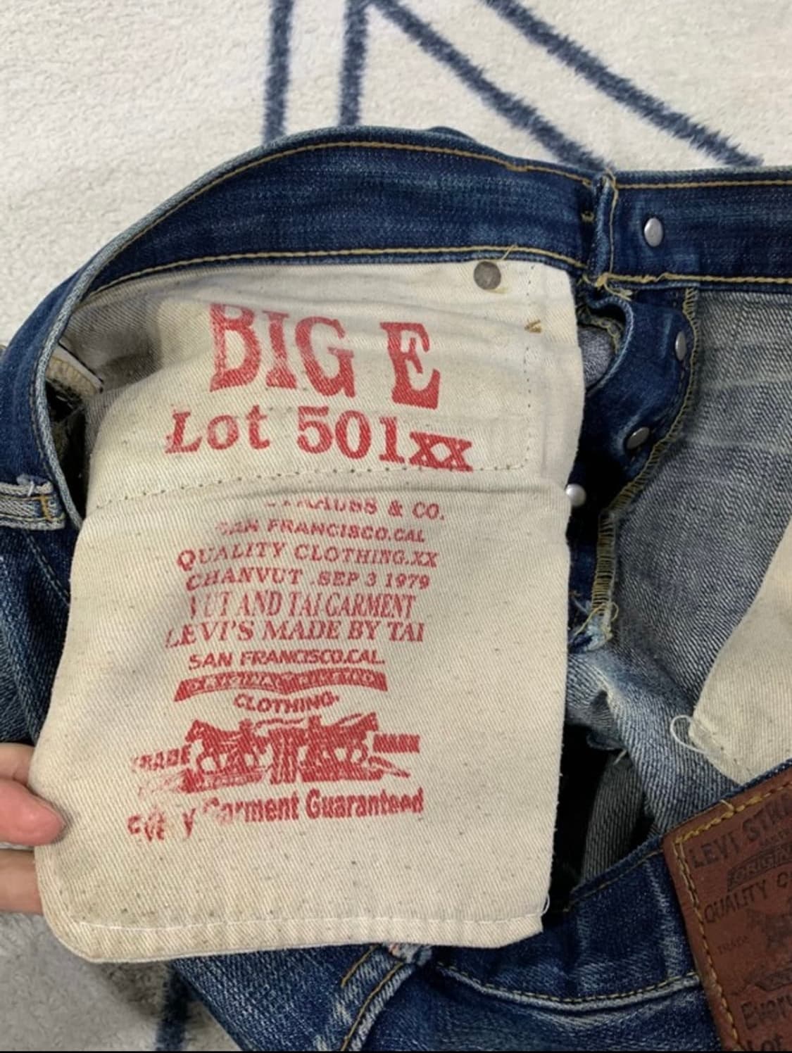 levi's 501xx BIG E 셀비지 데님 팬츠 34x34 상품이미지9