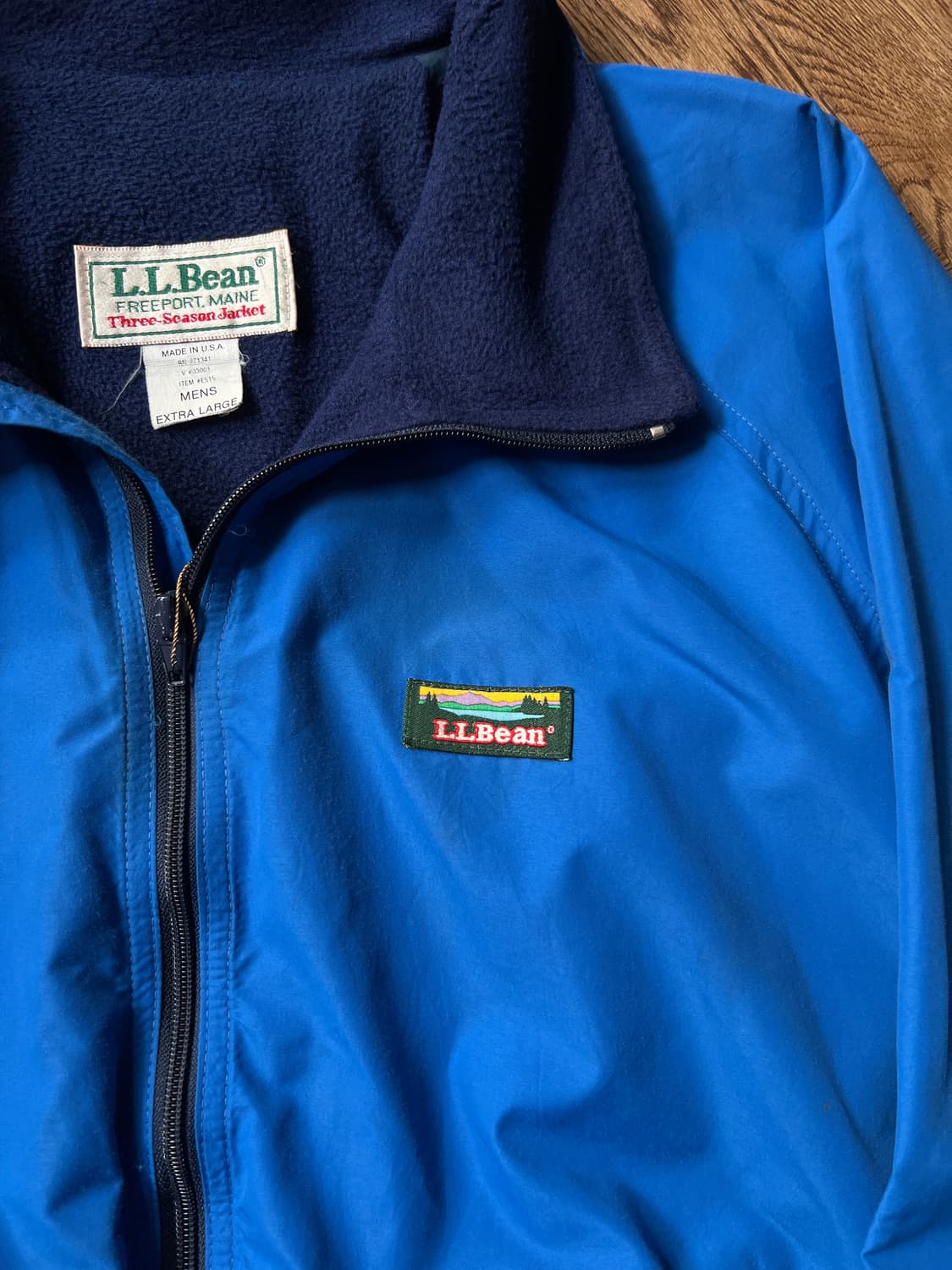 [XL]90's 엘엘빈 Made in USA 쓰리 시즌 웜업 자켓 상품이미지3