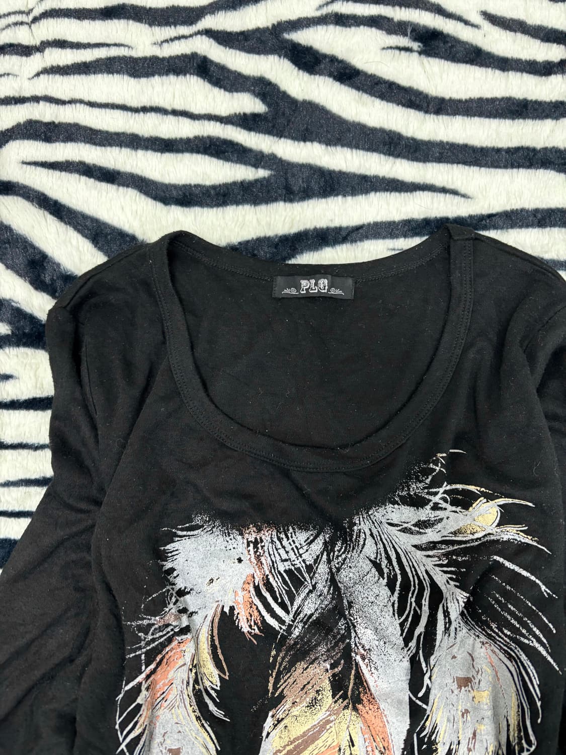 [PLG]feathers Print Black Sleeve 상품이미지3