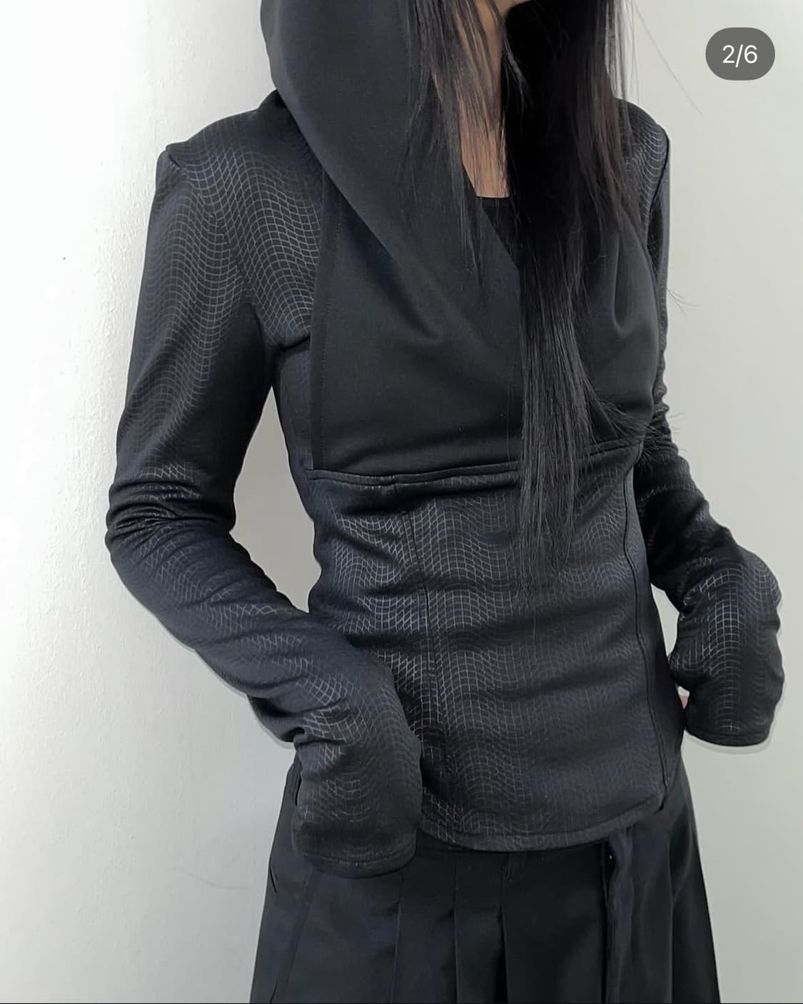 LAYERED WRAP JERSEY HOODIE 상품이미지1