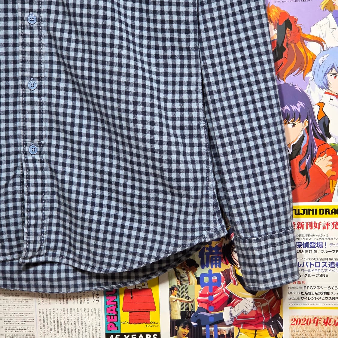 리바이스 깅엄 체크 블루 셔츠 상품이미지2