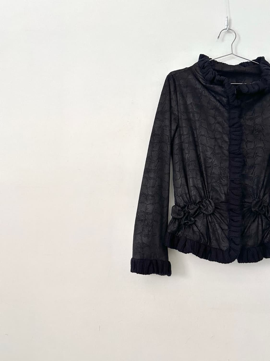 Flower pattern jacquard jacket / black 상품이미지2