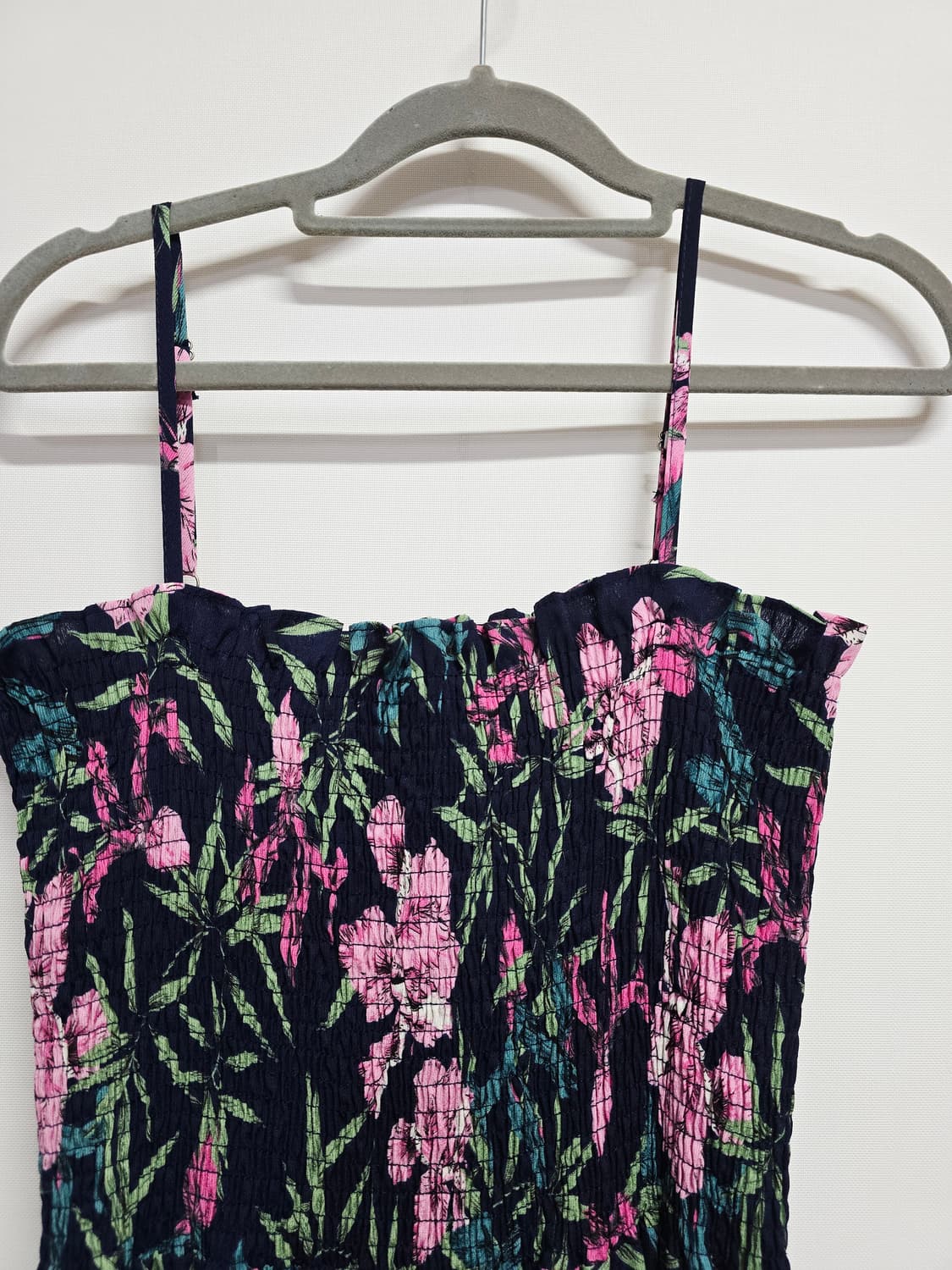 케네스레이디 플라워 롱 원피스  스모크 주름 상품이미지2