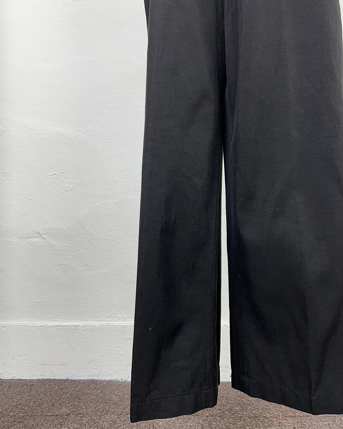 요지야마모토 와이즈 블랙 멜튼 오버롤 팬츠 상품이미지4