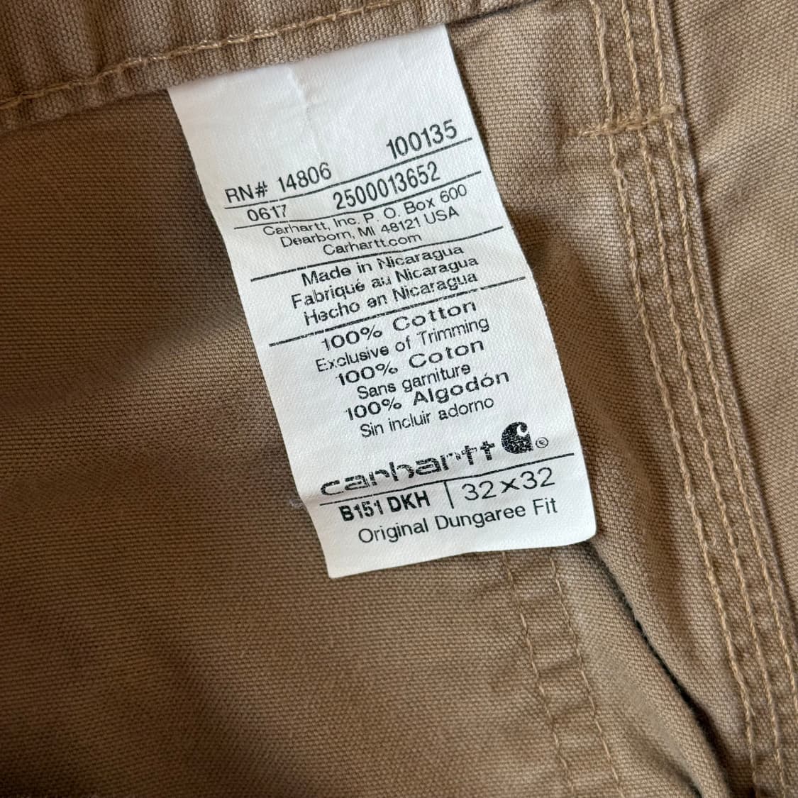 칼하트 B151 싱글니 카펜터 팬츠 상품이미지7