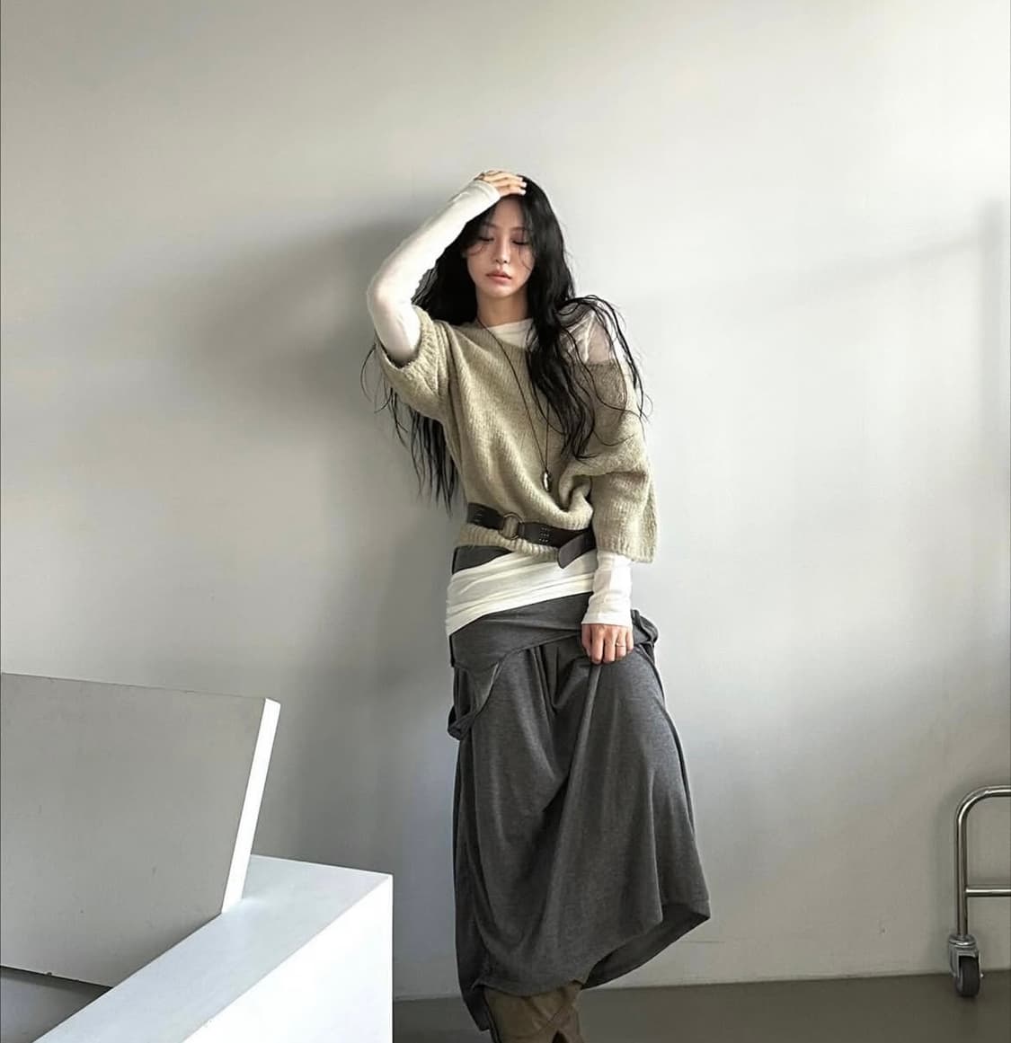 르에브leve 알파카 울 하프니트 상품이미지4