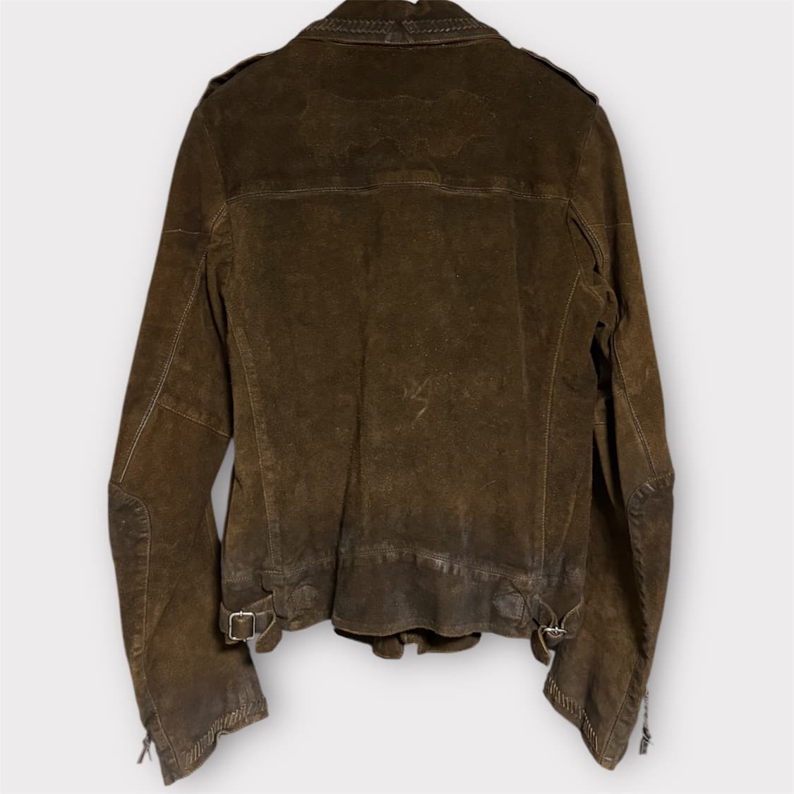 골든구스 브라운 오일워싱 스웨이드 자켓S 상품이미지2