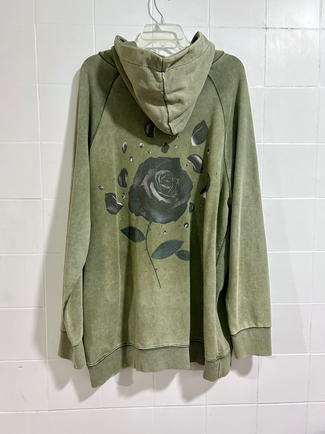 엑스오디너리 올리브그린 장미 후드 상품이미지1