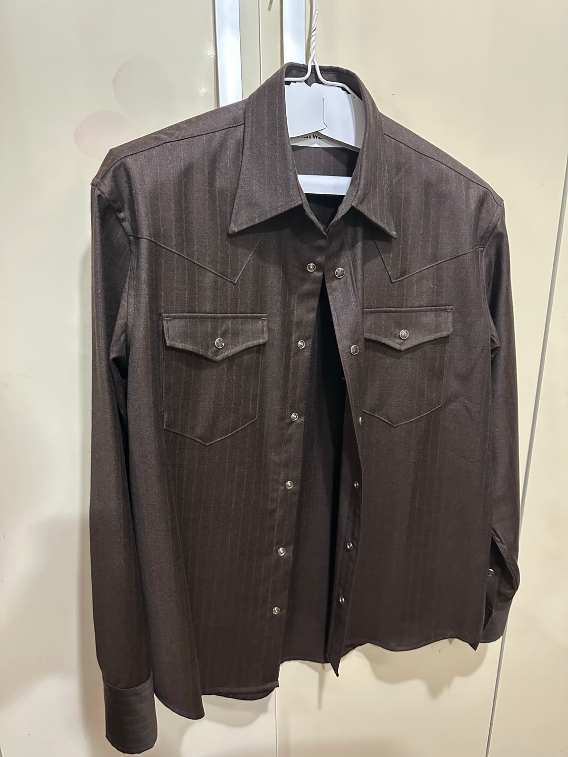 토니웩 25FW 울 스트라이프 웨스턴셔츠(세피아 브라운) 상품이미지2