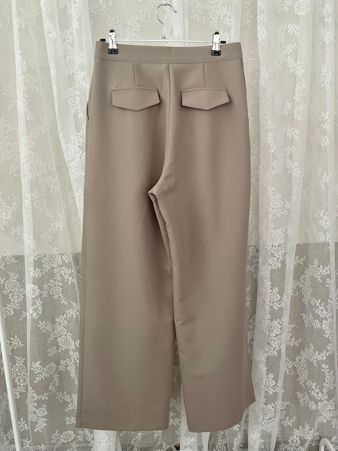 M) 위드아웃썸머 투핀턱 와이드 슬랙스 베이지 상품이미지2