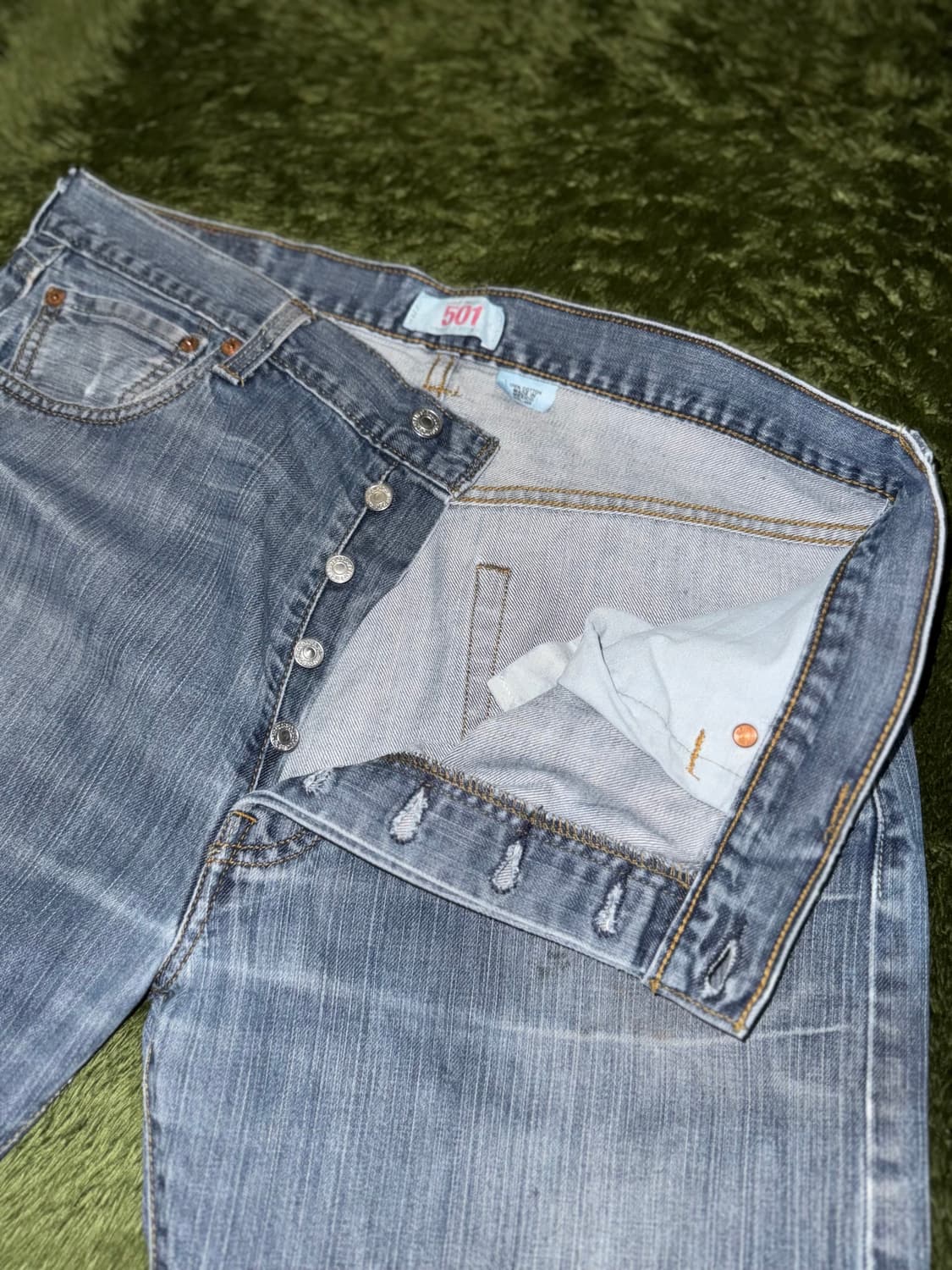 [W36/L32] 리바이스 501 USA 빈티지 워싱 데님 팬츠 상품이미지3