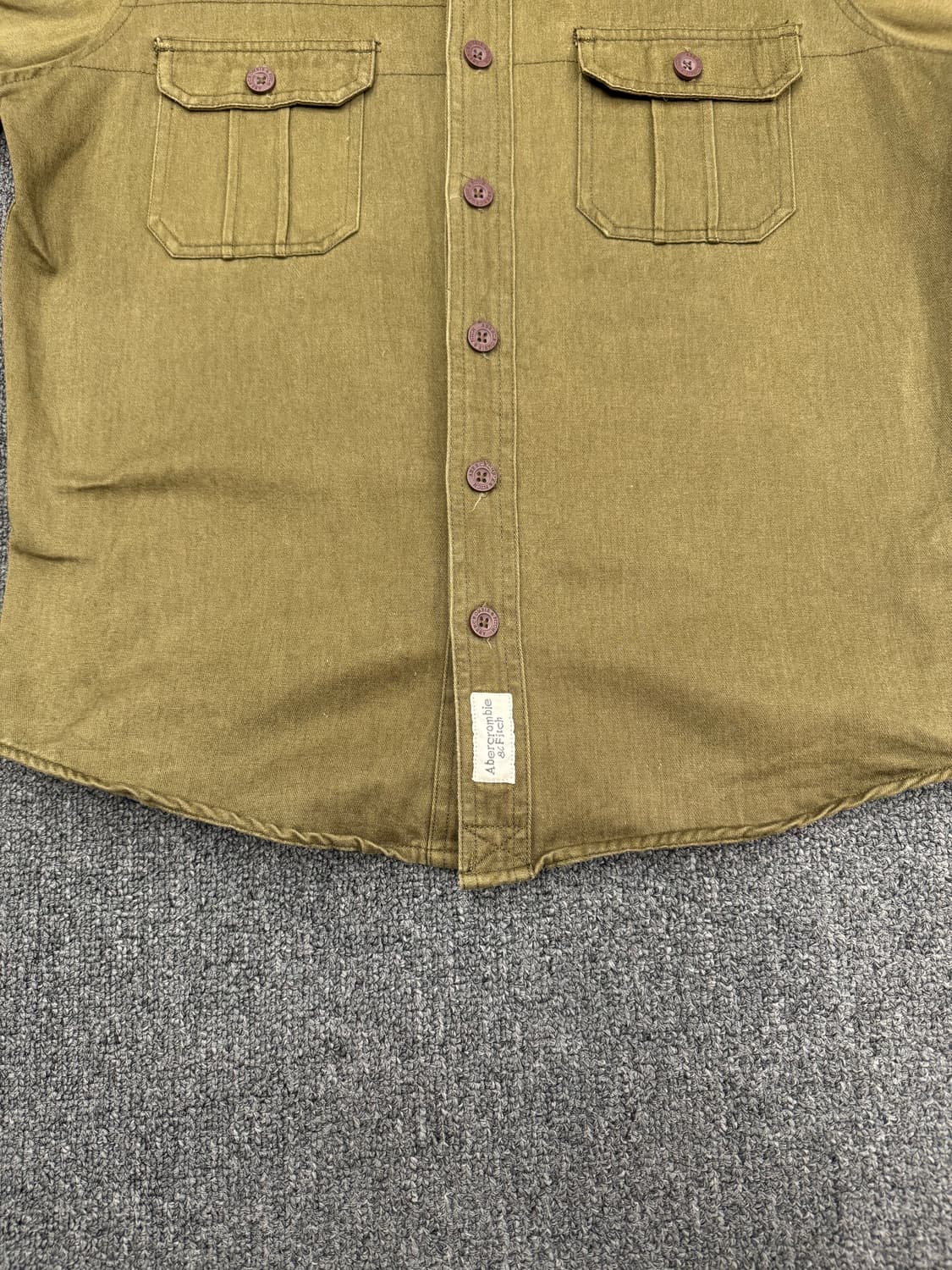 S)아베크롬비 빈티지 올리브 사파리 반팔셔츠 상품이미지3