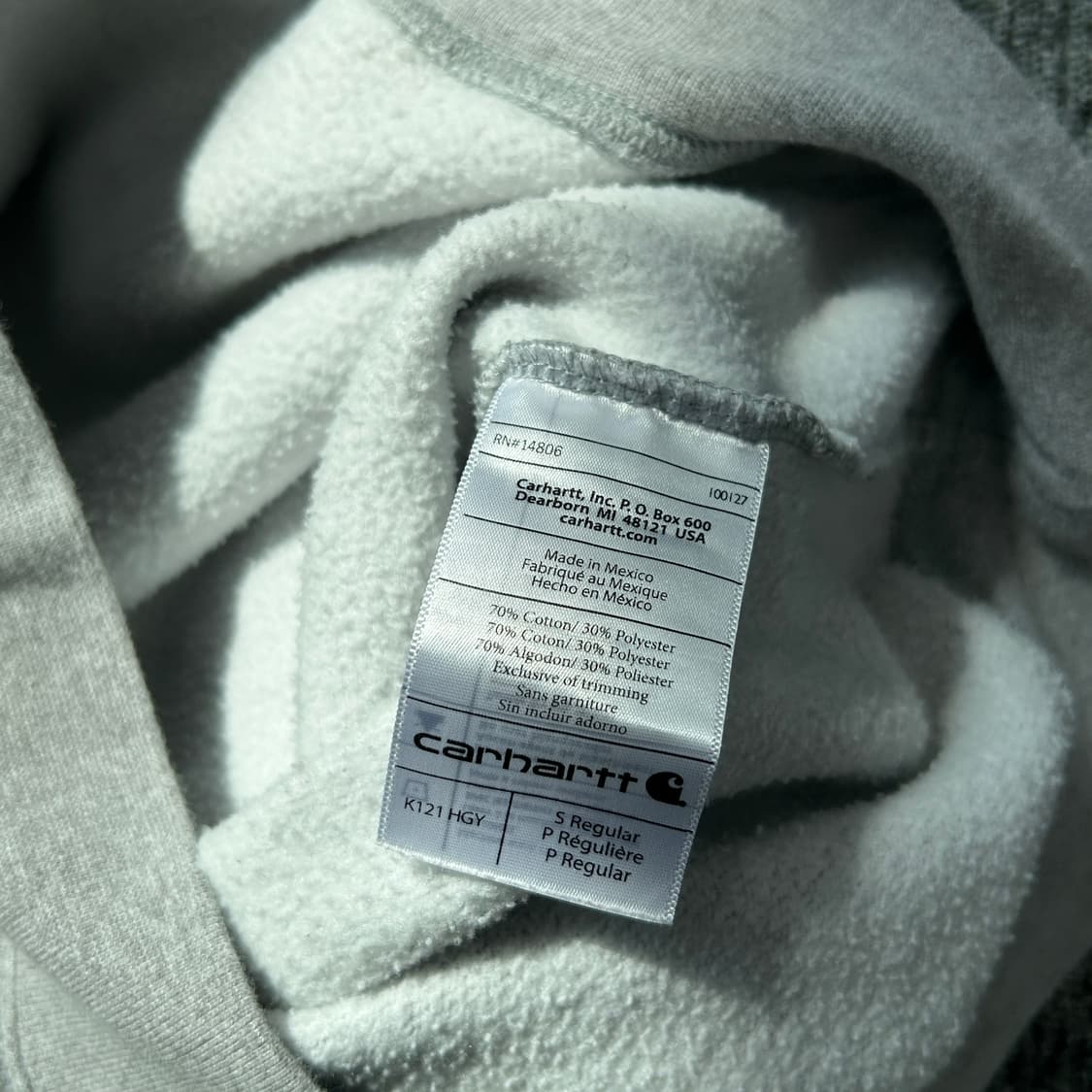 칼하트 그레이 미드웨이트 후드티 상품이미지9
