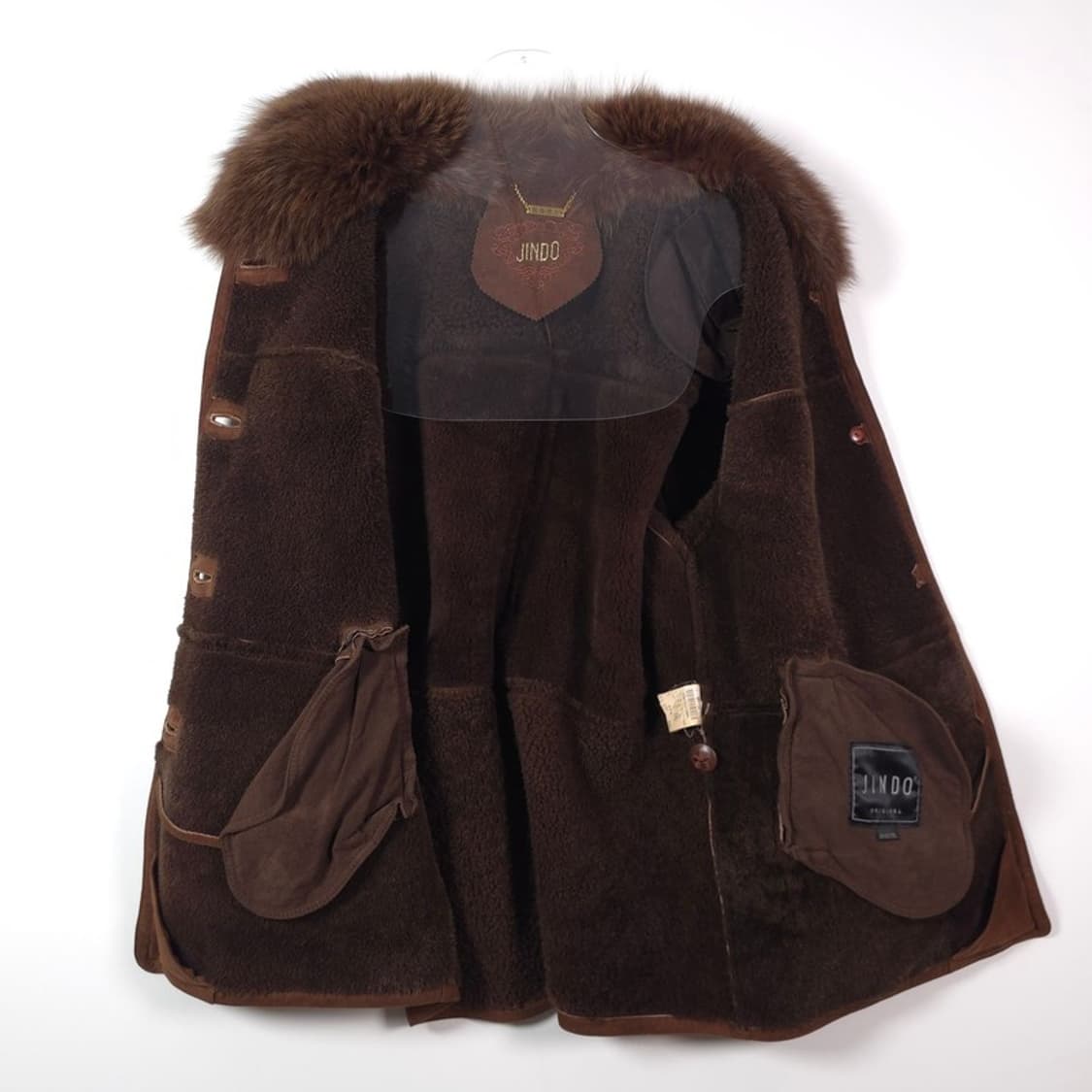 진도 오리지널 천연 양가죽 폭스퍼 트리밍 무스탕 코트 상품이미지5