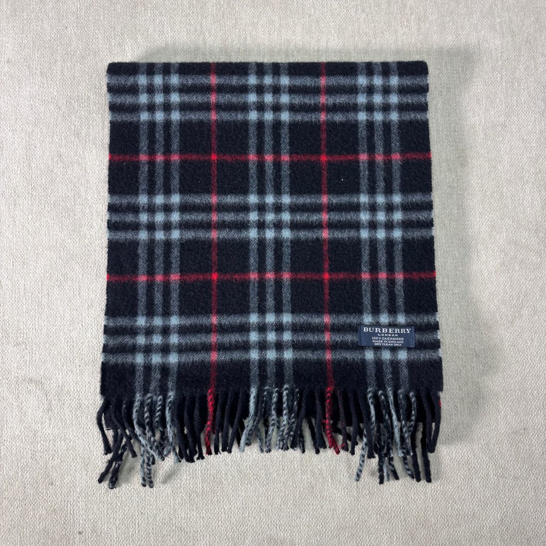 버버리 노바체크 캐시미어 네이비 머플러 상품이미지2