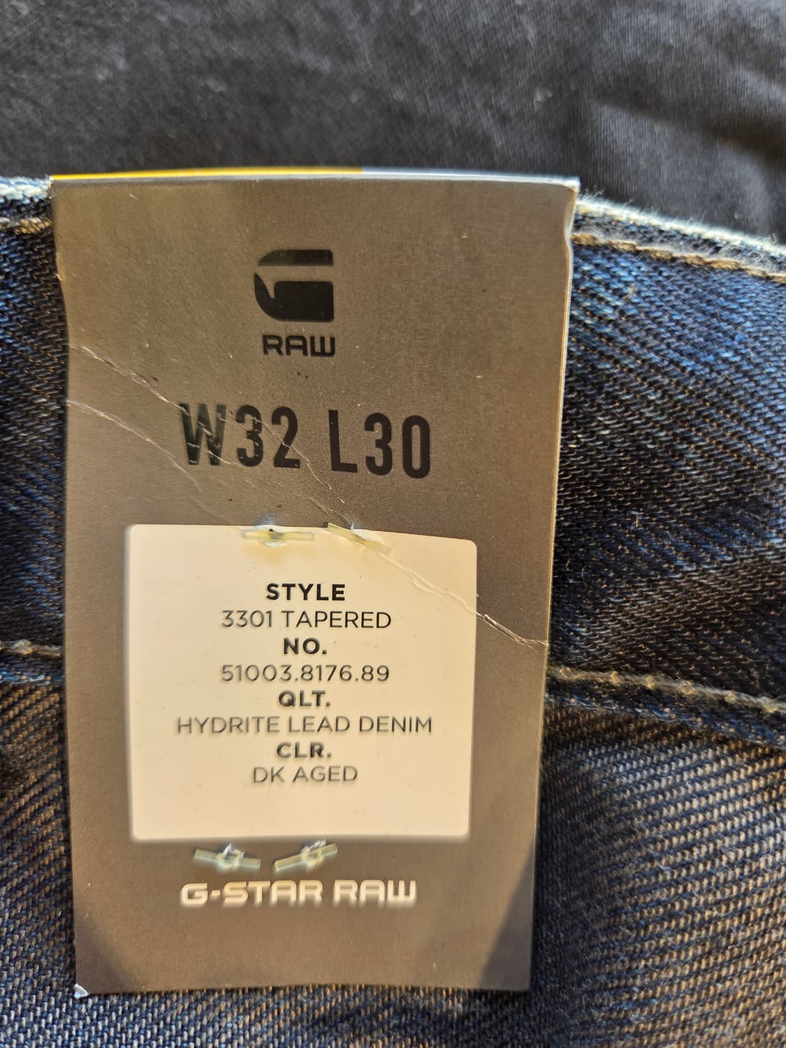 G-STAR RAW 3301 테이퍼드 데님 워싱진(W32/L30) 상품이미지6