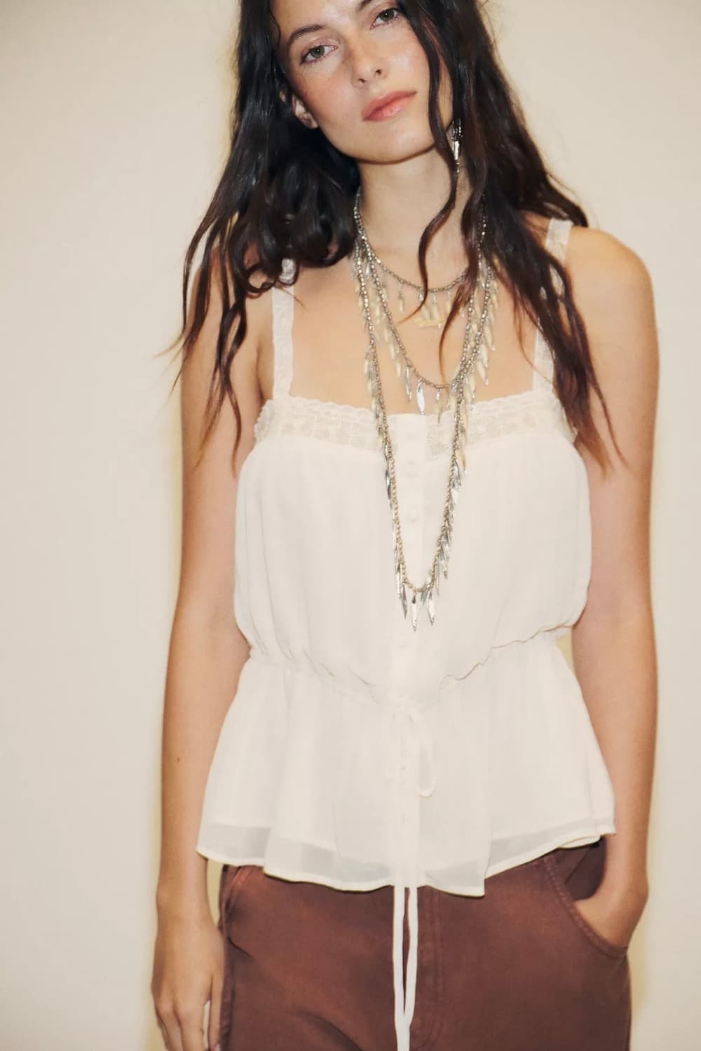 Zara 텍스처 디테일 비즈 네크리스 목걸이 상품이미지4