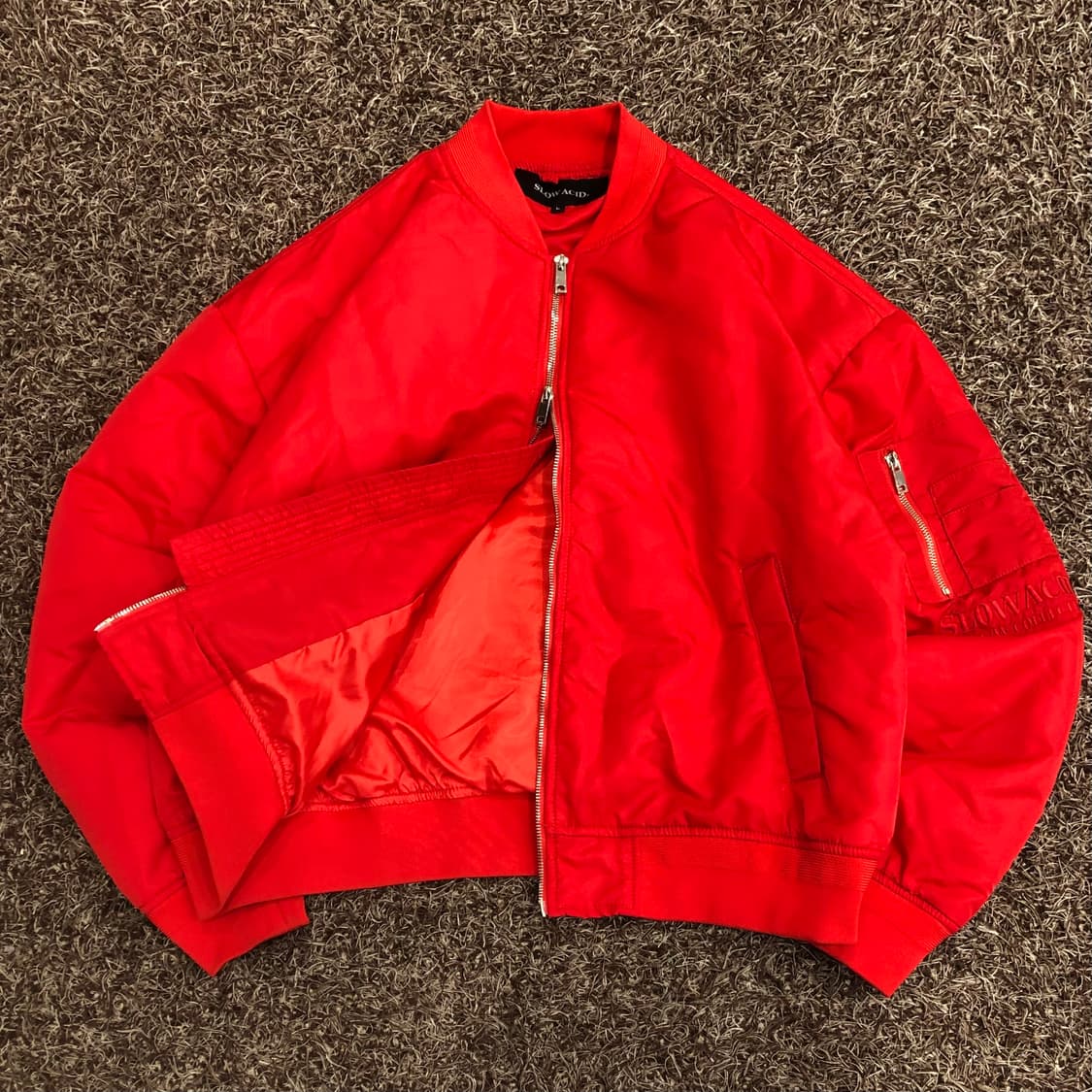 슬로우애시드 레드 봄버 투웨이 MA-1 마원 항공점퍼 상품이미지3