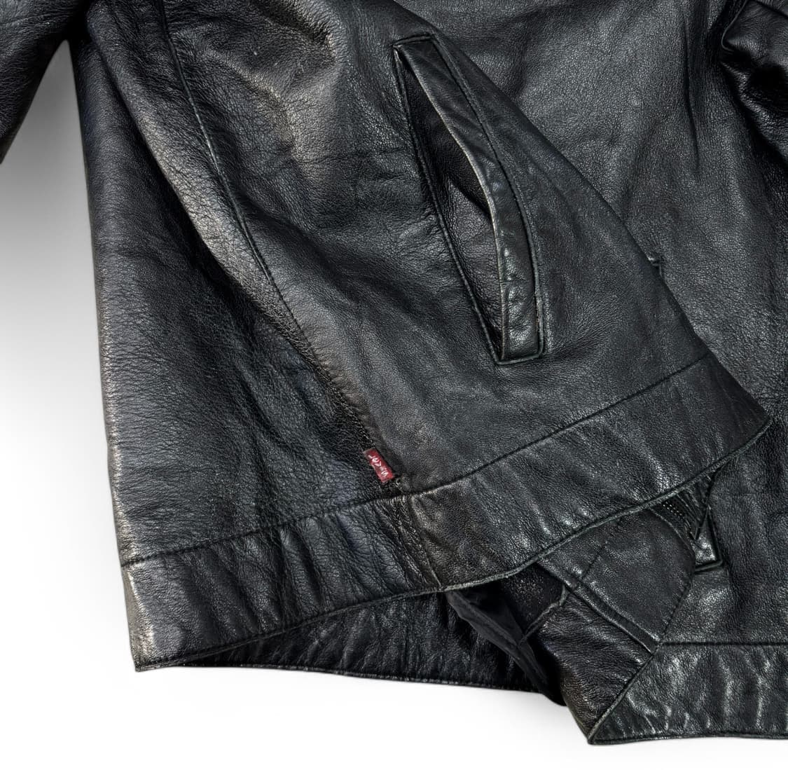 리바이스 블랙 레더 자켓 XL 상품이미지4