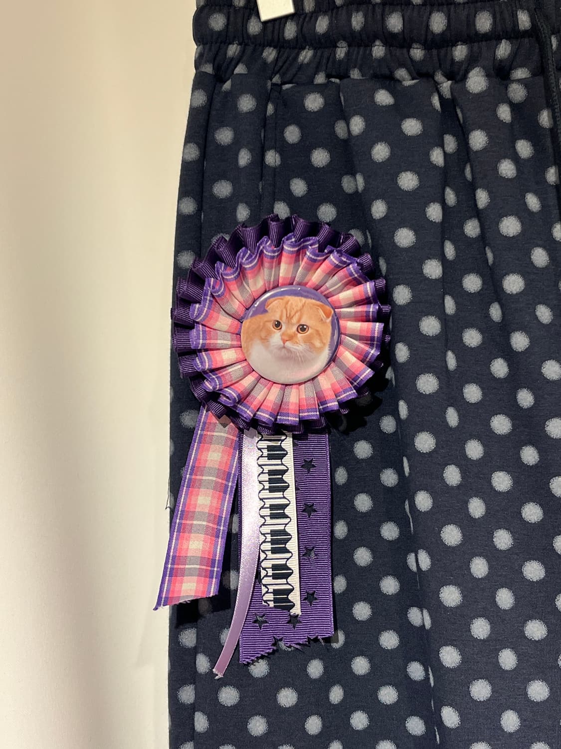 네이비 도트 프릴 바지 + 냥 로제트 세트 🐱 상품이미지9