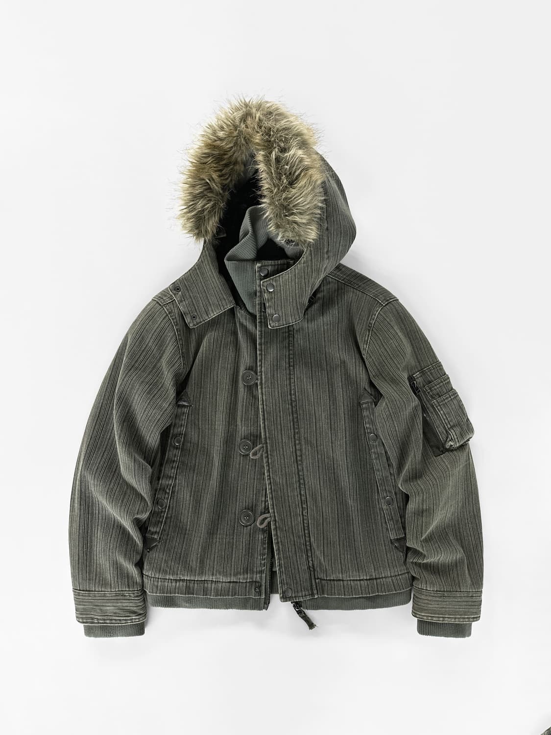 빈티지 도그하우스 N2B 스타일 밀리터리 퍼 후드 자켓 상품이미지1