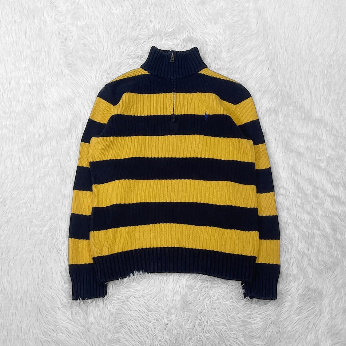 폴로 랄프로렌 포니 로고 스트라이프 하프 집업 니트 상품이미지2