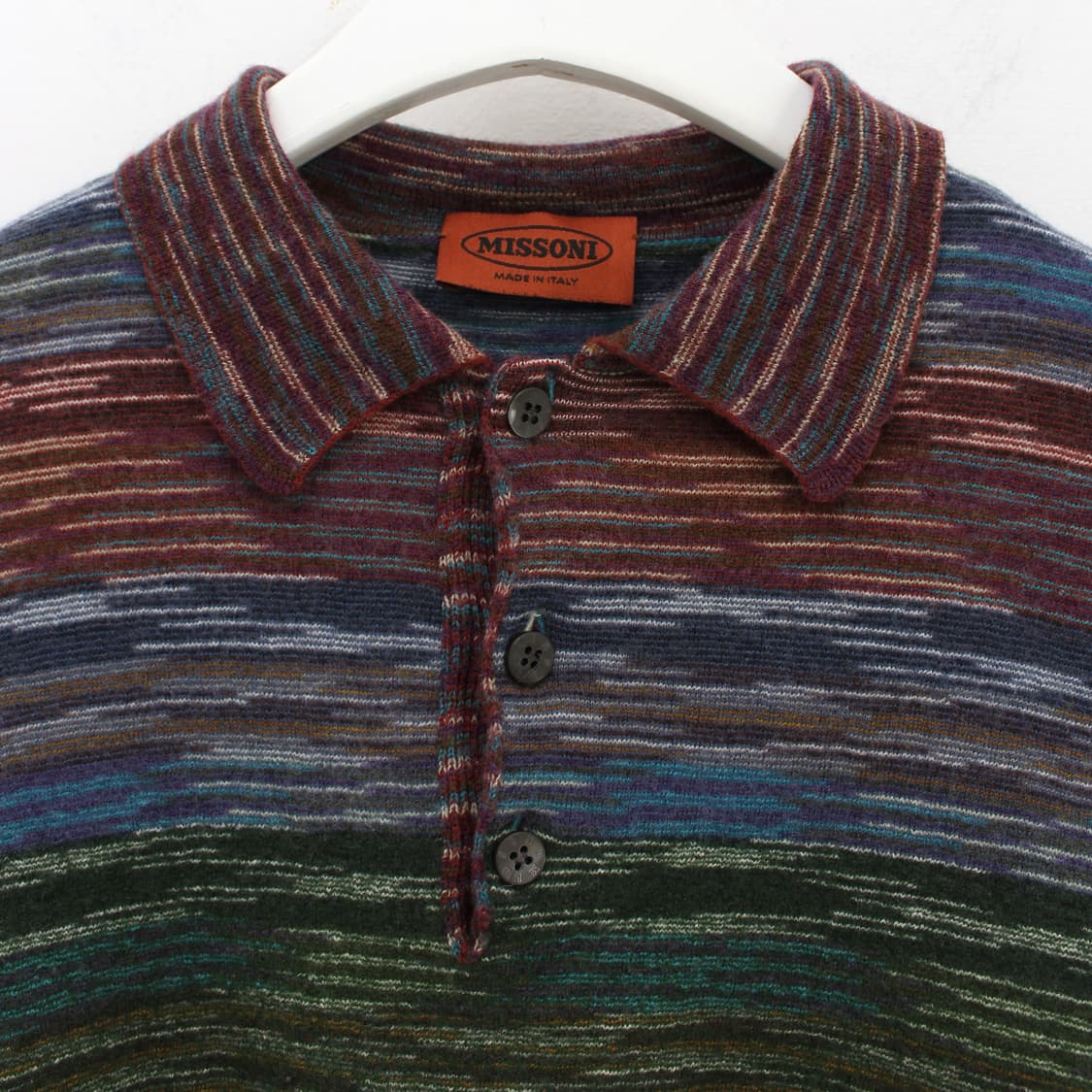미쏘니 Missoni 패턴 스트라이프 칼라 긴팔 니트 폴리티셔츠 상품이미지4