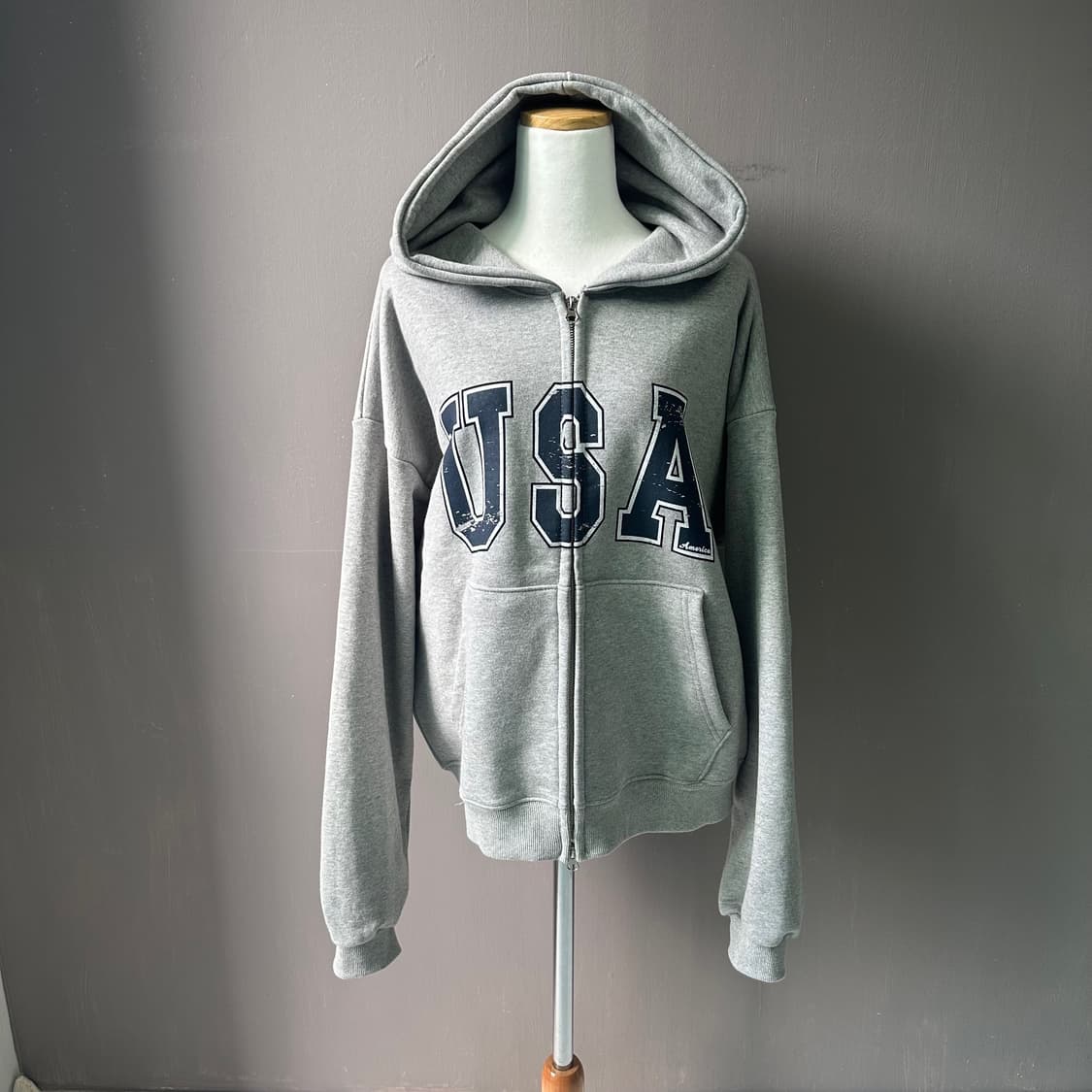 USA 후드집업 (그레이) 상품이미지8