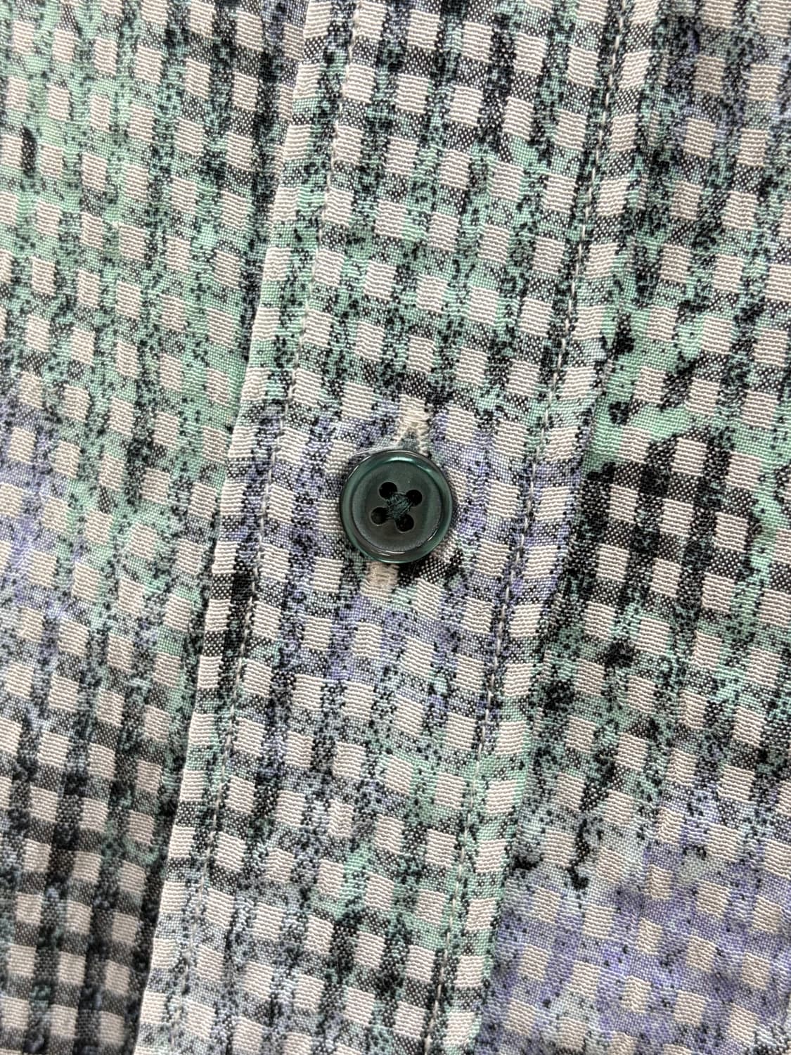 자라 zara 픽셀 프린트 셔츠 라이트 그린 반팔 XL 상품이미지4