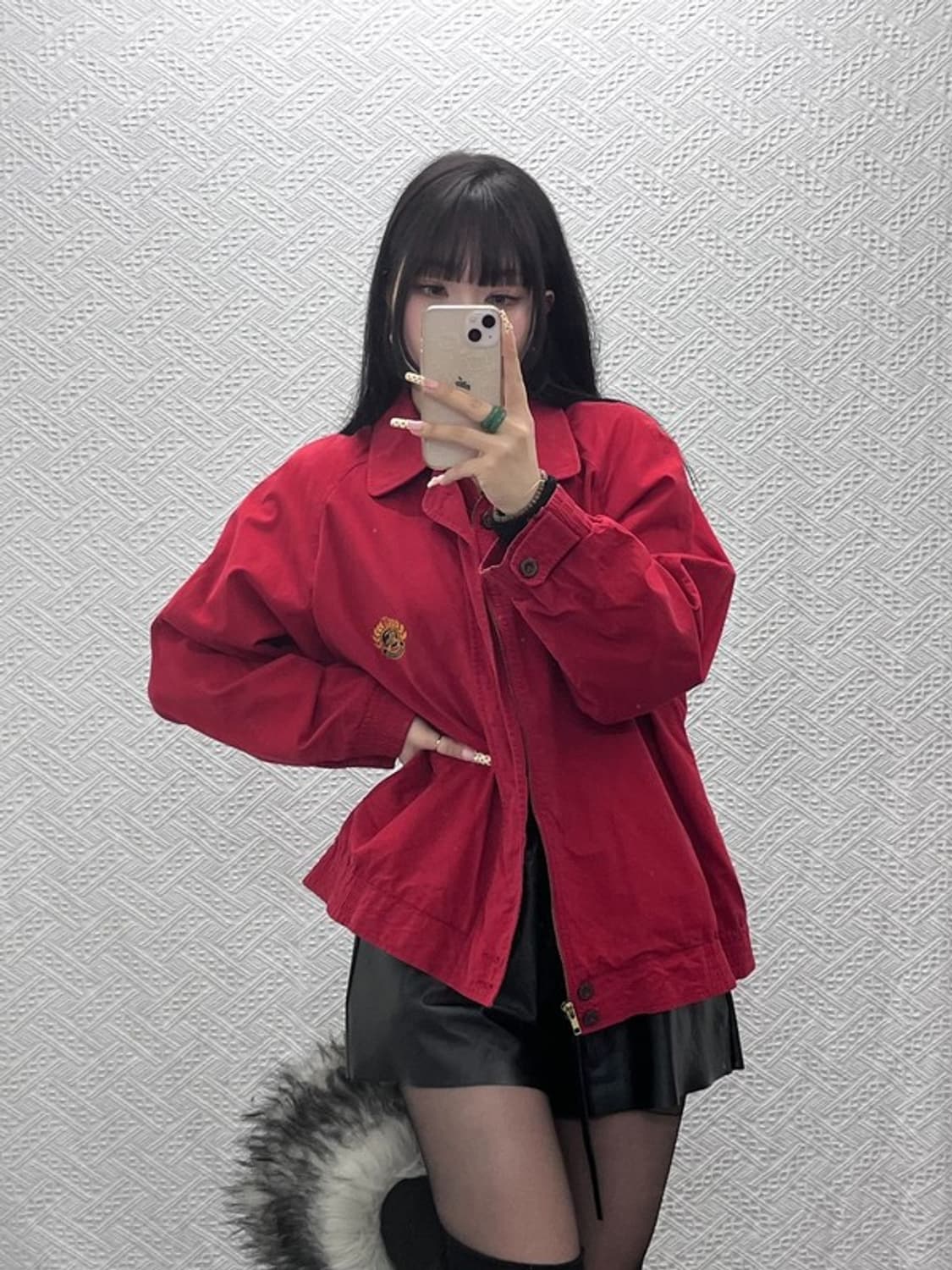 버버리 레트로 키치 월계수 자수패치 블루종 자켓 S C09666 상품이미지1