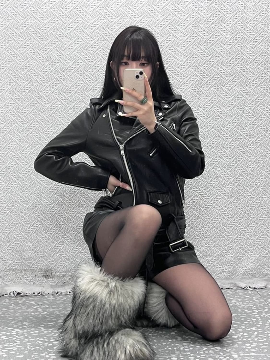 비바스튜디오 락시크 힙 바이커 라이더 가죽자켓 M C10058 상품이미지2