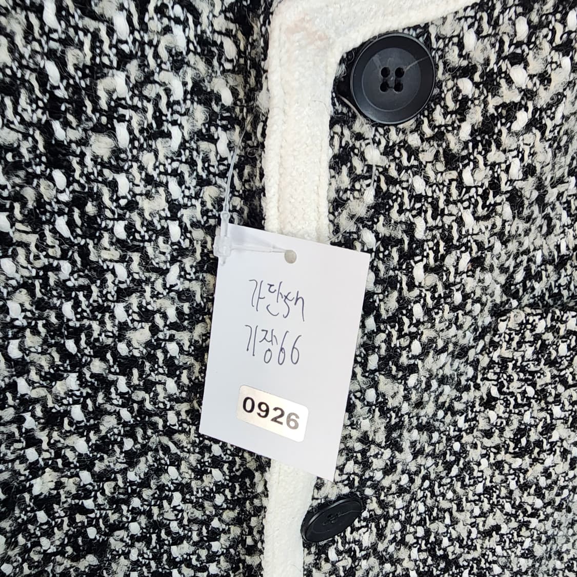 OWN 트위드 노카라 자켓 상품이미지8