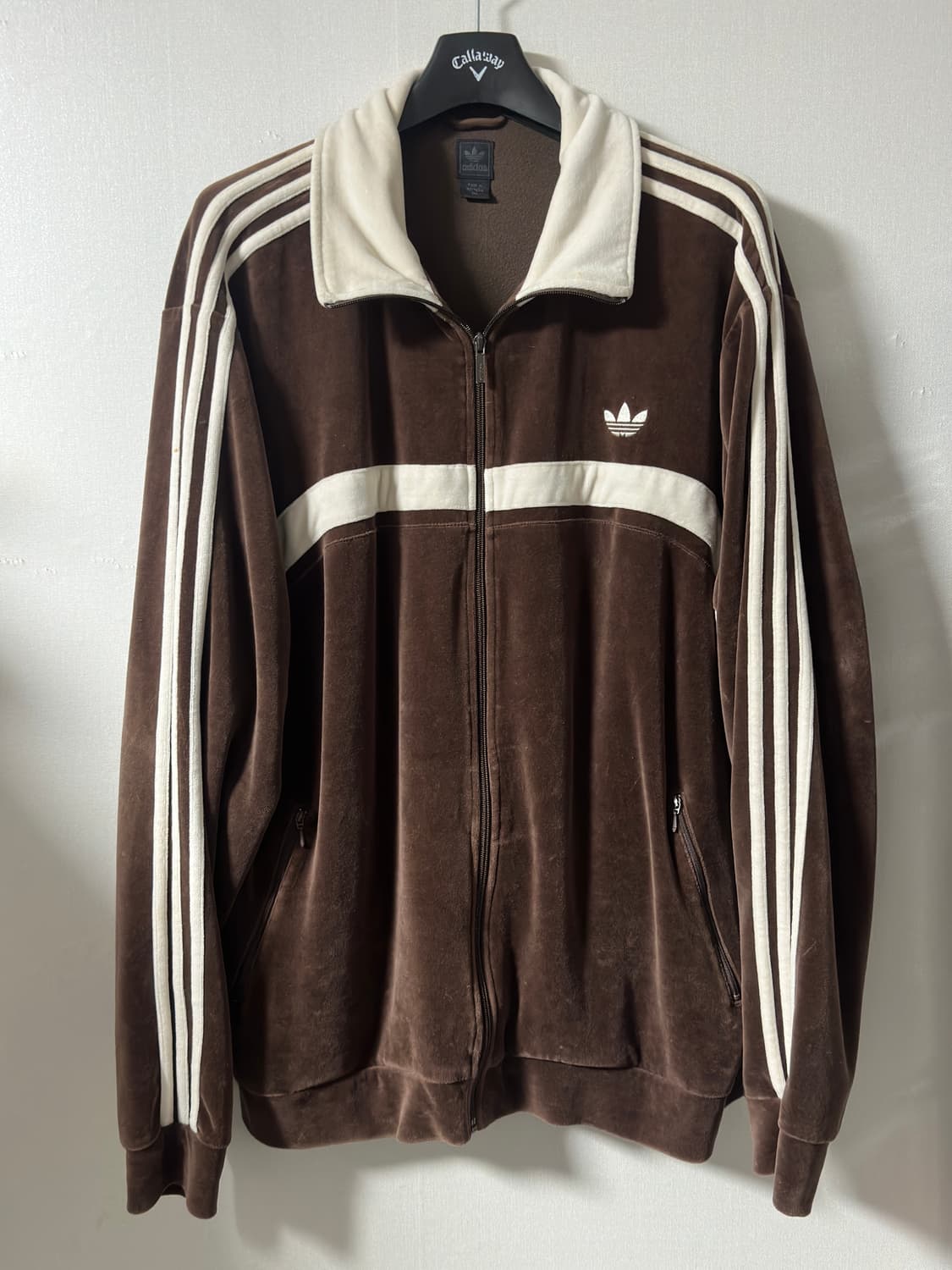 (착샷) Adidas 아디다스 벨루어 브라운 져지 3XL 실측 4XL 상품이미지1