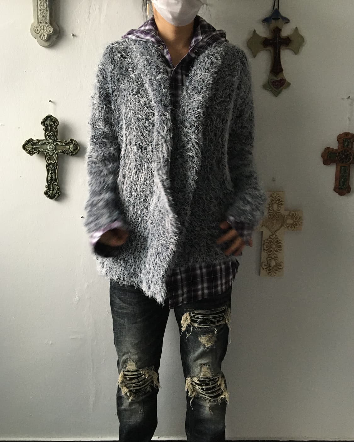 Fluffy knit open cardigan 상품이미지6