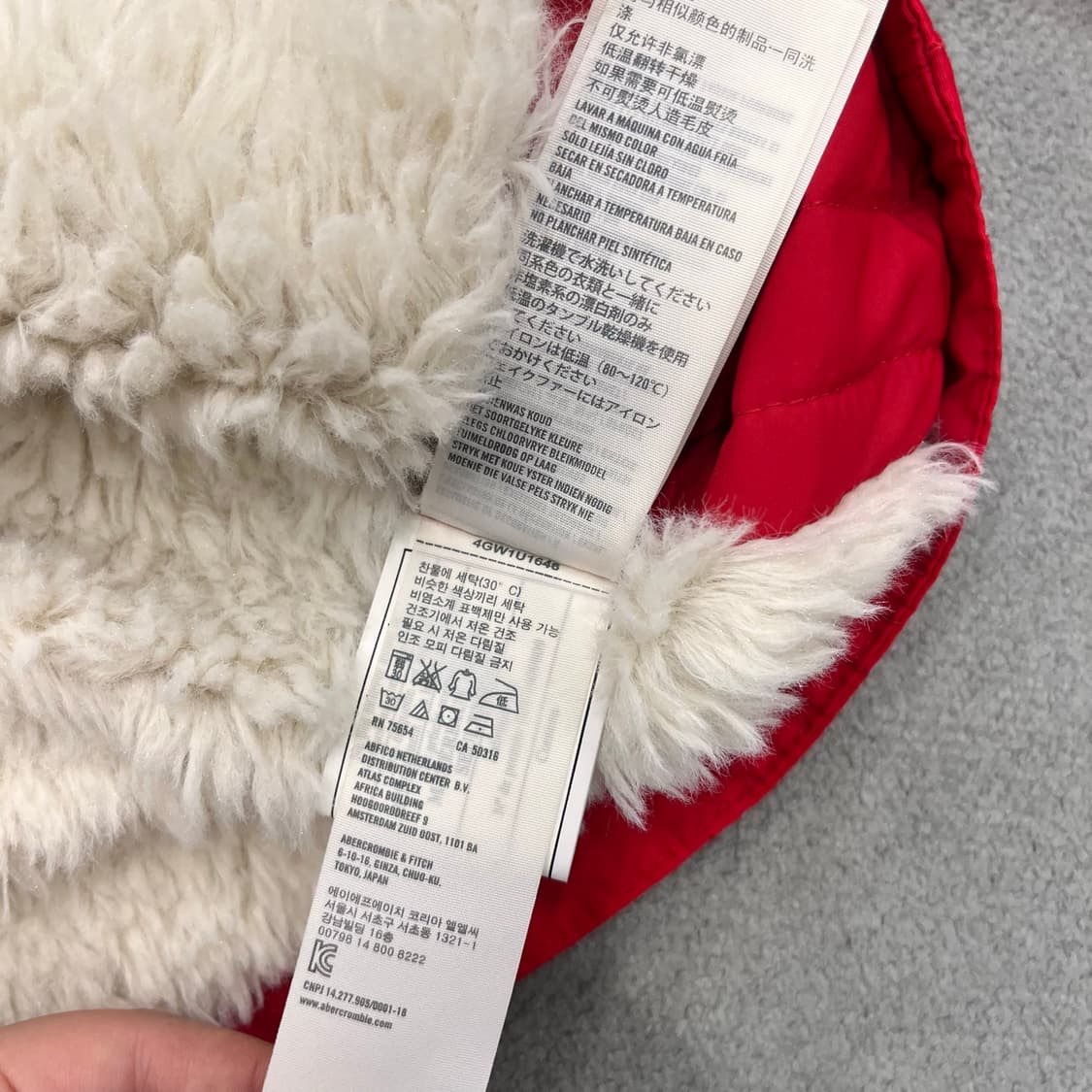 L 아베크롬비앤피치 후드 자켓 레드  상품이미지5