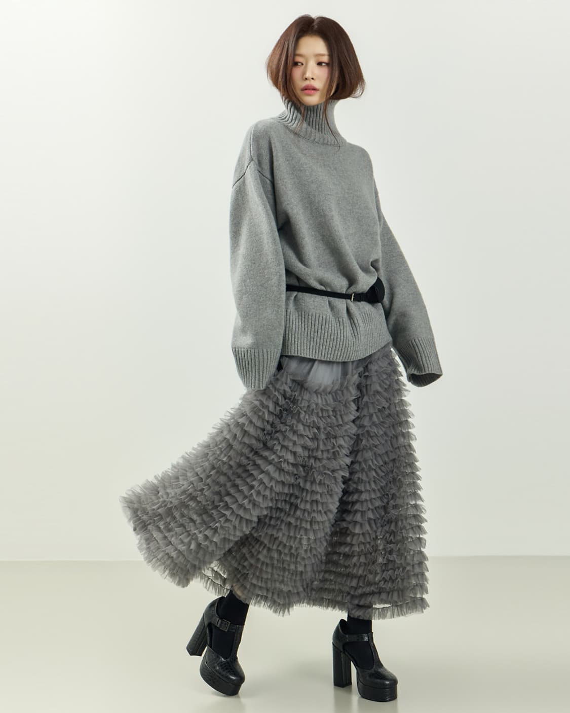 딘트 서울 베스트셀러 쉬폰 샤 스커트 새 것 상품이미지5