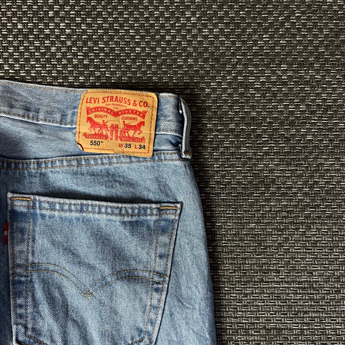 (35) 리바이스 550 35X34 연청 데님 팬츠 상품이미지7