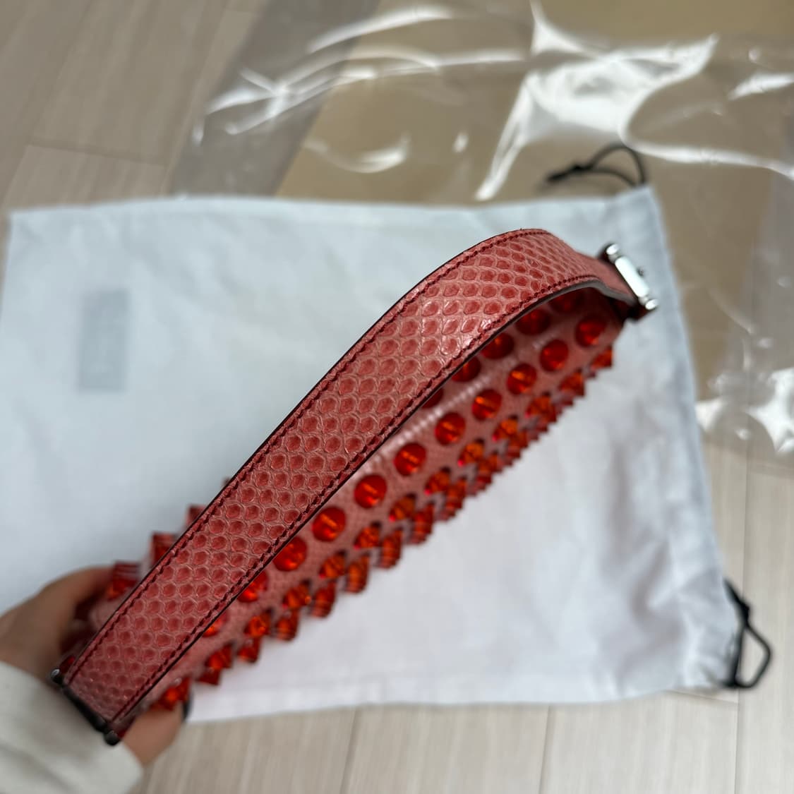 펜디 리미티드 파이톤 스터드 바게트백 상품이미지6