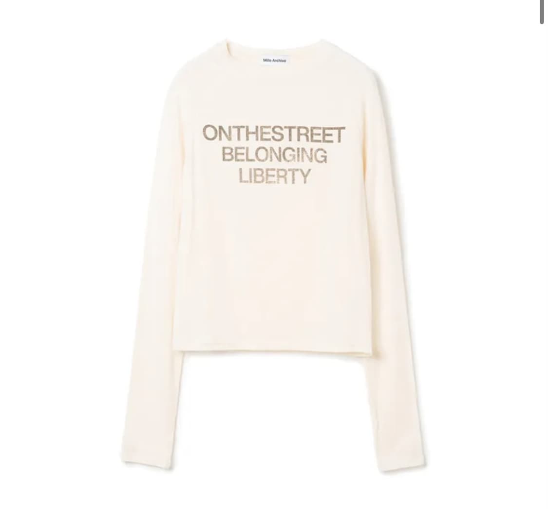 밀로우먼 홀 래글런 티셔츠 크림 상품이미지3