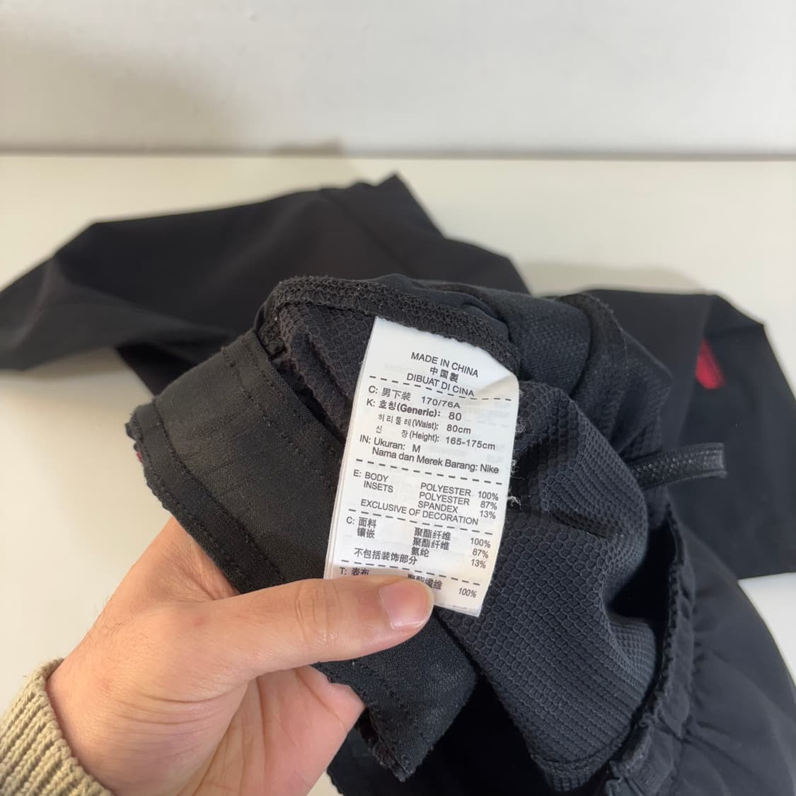 M 나이키 블랙 DRI-FIT 바막재질 트레이닝 7부팬츠 상품이미지4