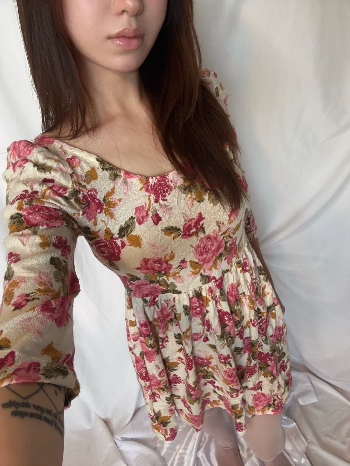 muse muse 히메카지 오네갸루 플라워 원피스 상품이미지2