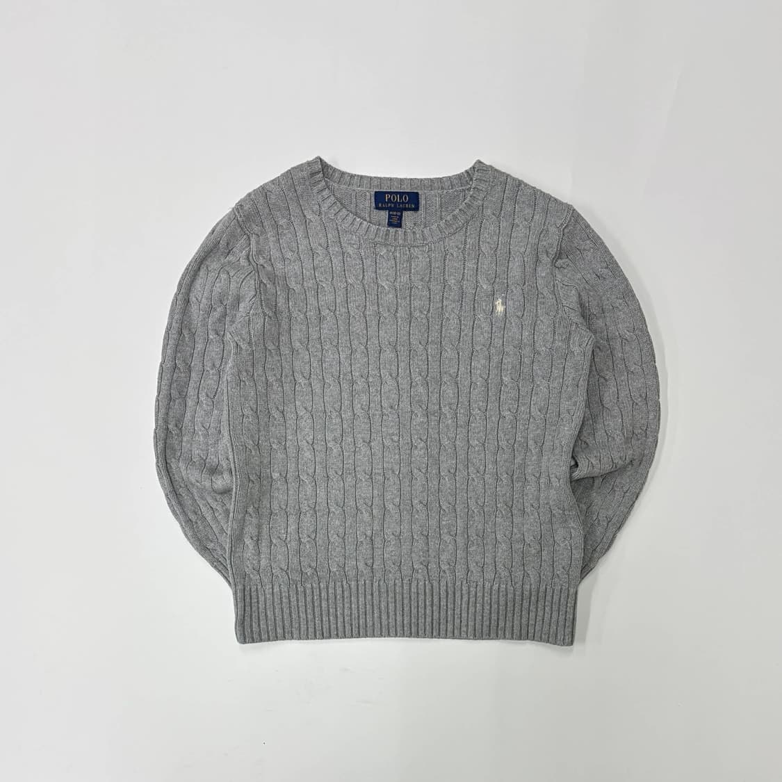 폴로 랄프로렌 그레이 케이블 크루넥 니트(M) 상품이미지2