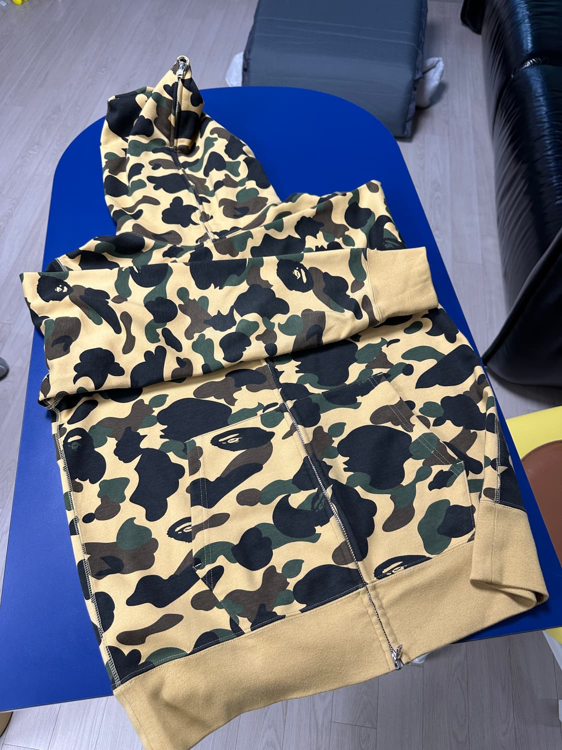 베이프 퍼스트 카모 풀 집 후드 황계 상품이미지2