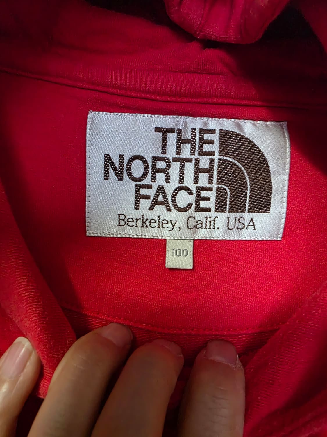 노스페이스 빨간색 빅로고 후드티  사이즈 100 남 여공용 상품이미지5