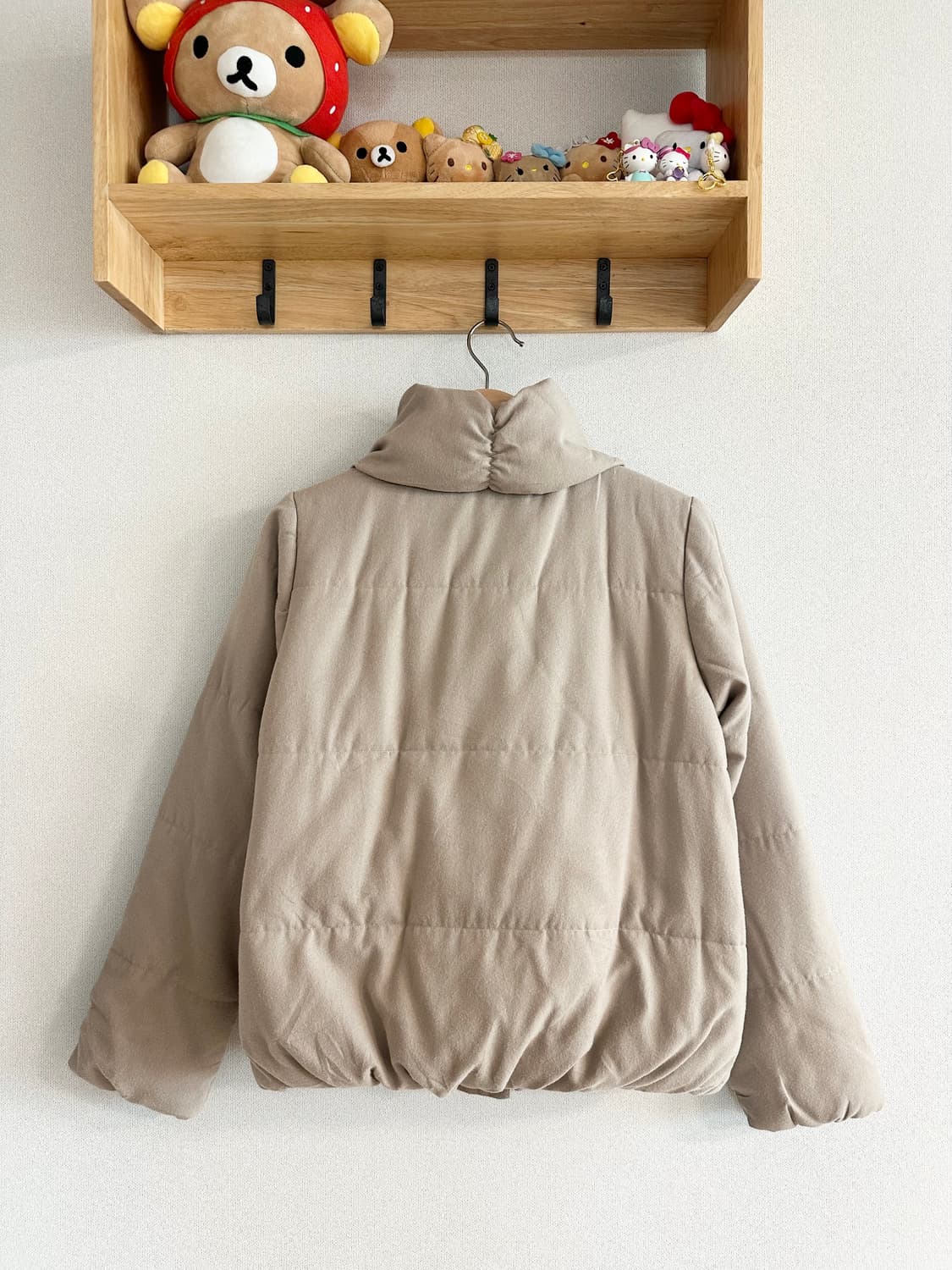 jpn earth music 베이지 넥퍼프 아우터 패딩 상품이미지2