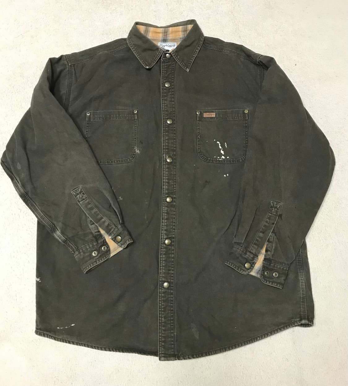 Carhatt 칼하트 다크브라운 누빔 워크 셔츠자켓 xL 상품이미지1