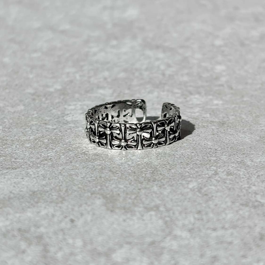 Oribell 크롬 크래쉬 크로스 925실버 오픈링 반지 상품이미지3