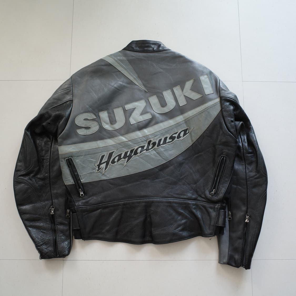 00s 밴슨 x 스즈키 Hayabusa 레더 바이크 자켓 USA MADE 상품이미지6