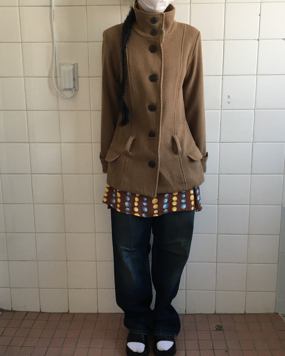 Belted high neck woolen coat 상품이미지7