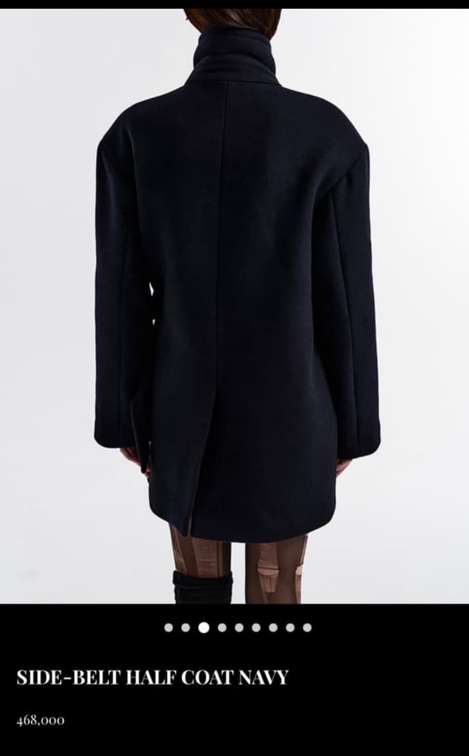 YEEL SIDE-BELT HALF COAT NAVY 상품이미지2
